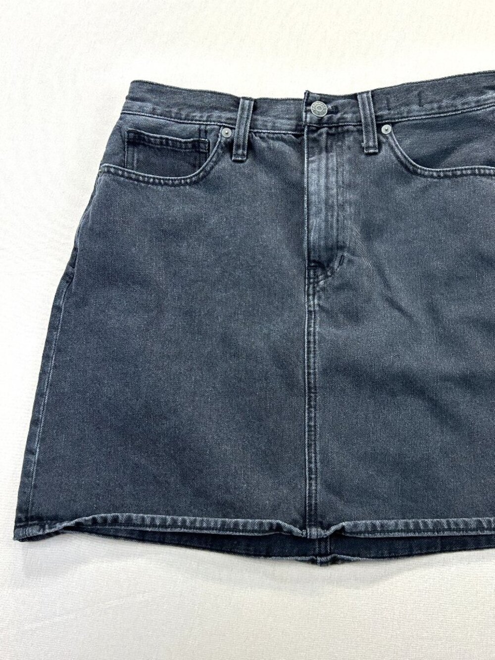 Madewell Rigid Denim Skirt A Line Jeans Women's Size 28 Black Cotton - Picture 2 of 12